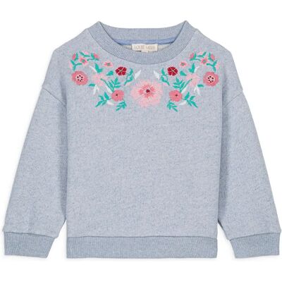 Louise Misha Sweat Rosalia Coton Bio Bleu chiné 12 mois - Publicité Louise Misha Sweat Rosalia Coton Bio Bleu chiné 12 mois - Publicité