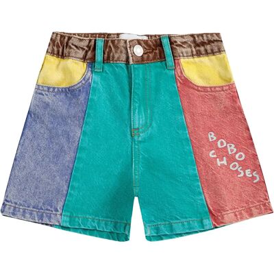 Bobo Choses Short en Jean Colorblock Coton Bio Turquoise 6/7 ans - Publicité Bobo Choses Short en Jean Colorblock Coton Bio Turquoise 6/7 ans - Publicité