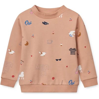 Liewood Sweat Thora Paris Coton Bio Rose pêche 6 mois - Publicité Liewood Sweat Thora Paris Coton Bio Rose pêche 6 mois - Publicité