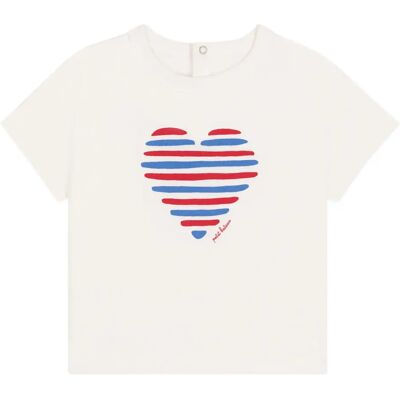 Petit Bateau T-Shirt Barlay Cœur Coton Bio Blanc 3 mois - Publicité Petit Bateau T-Shirt Barlay Cœur Coton Bio Blanc 3 mois - Publicité