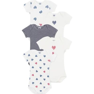 Petit Bateau Lot 5 Bodies Cœur Rayé Coton Bio Ecru 6 mois - Publicité Petit Bateau Lot 5 Bodies Cœur Rayé Coton Bio Ecru 6 mois - Publicité