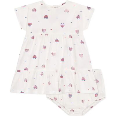 Petit Bateau Ensemble Robe et Bloomer Barka Coton Bio Crème 6 mois - Publicité Petit Bateau Ensemble Robe et Bloomer Barka Coton Bio Crème 6 mois - Publicité