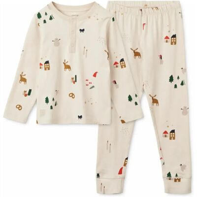 Liewood Ensemble Pyjama Wilhelm Noël Coton Bio Ecru 18/24 mois - Publicité Liewood Ensemble Pyjama Wilhelm Noël Coton Bio Ecru 18/24 mois - Publicité