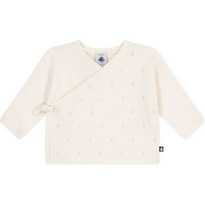 Petit Bateau Gilet Cache-Cœur Pointelle Laine Ecru 6 mois - Publicité Petit Bateau Gilet Cache-Cœur Pointelle Laine Ecru 6 mois - Publicité