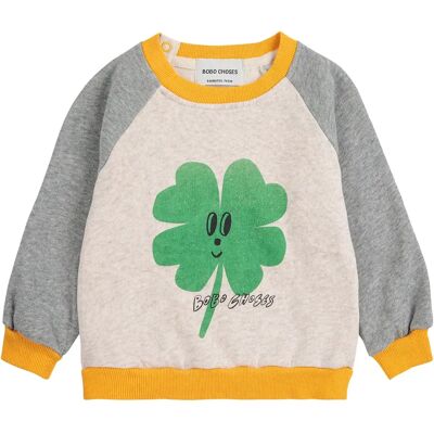 Bobo Choses Sweat Colorblock Trèfle Coton Bio Beige 6 mois - Publicité Bobo Choses Sweat Colorblock Trèfle Coton Bio Beige 6 mois - Publicité