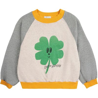 Bobo Choses Sweat Colorblock Trèfle Coton Bio Beige chiné 2/3 ans - Publicité Bobo Choses Sweat Colorblock Trèfle Coton Bio Beige chiné 2/3 ans - Publicité