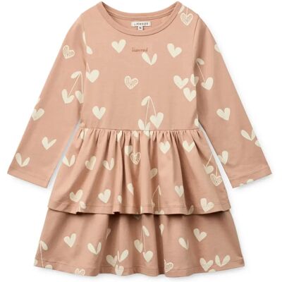 Liewood Robe Mindy Coeurs Coton Bio Rose pêche 18/24 mois - Publicité Liewood Robe Mindy Coeurs Coton Bio Rose pêche 18/24 mois - Publicité