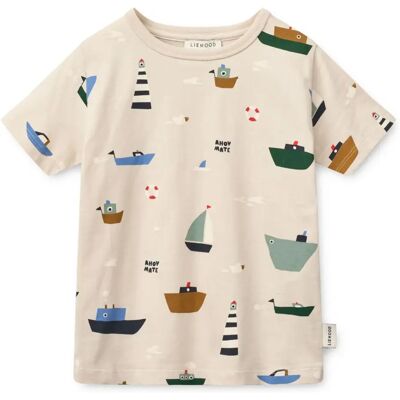 Liewood T-shirt Apia Bateaux Coton Bio Beige 9/12 mois - Publicité Liewood T-shirt Apia Bateaux Coton Bio Beige 9/12 mois - Publicité