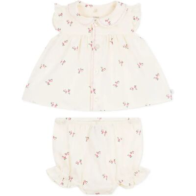 Petit Bateau Ensemble Blouse et Bloomer Fleuri Popeline Coton Bio Ecru 18 mois - Publicité Petit Bateau Ensemble Blouse et Bloomer Fleuri Popeline Coton Bio Ecru 18 mois - Publicité