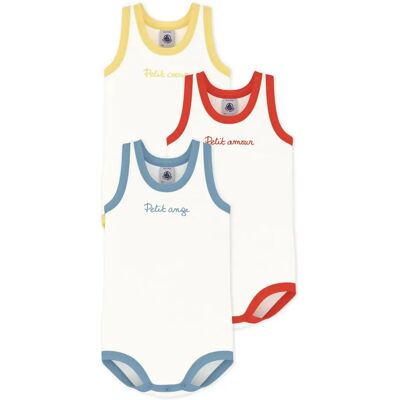 Petit Bateau Lot 3 Bodies à Bretelles Petit Ange Coton Bio Blanc 3 mois - Publicité Petit Bateau Lot 3 Bodies à Bretelles Petit Ange Coton Bio Blanc 3 mois - Publicité