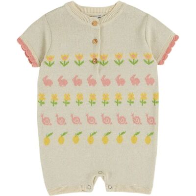 Emile et Ida Combishort Lapins Maille Coton Bio Beige 3 mois - Publicité Emile et Ida Combishort Lapins Maille Coton Bio Beige 3 mois - Publicité