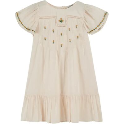 Emile et Ida Robe Brodée Fleurs Crème 2 ans - Publicité Emile et Ida Robe Brodée Fleurs Crème 2 ans - Publicité