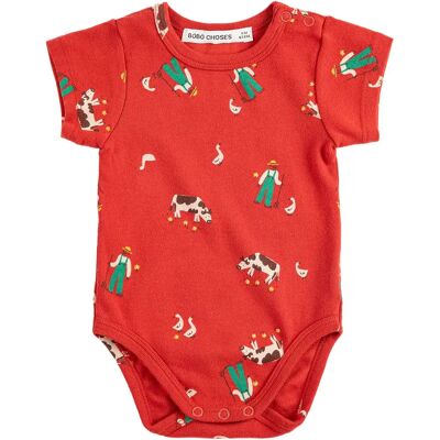 Bobo Choses Body Ferme Coton Bio Rouge 18 mois - Publicité Bobo Choses Body Ferme Coton Bio Rouge 18 mois - Publicité