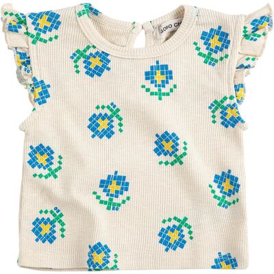 Bobo Choses T-shirt Côtelé Fleurs Coton Bio Ecru 3 mois - Publicité Bobo Choses T-shirt Côtelé Fleurs Coton Bio Ecru 3 mois - Publicité