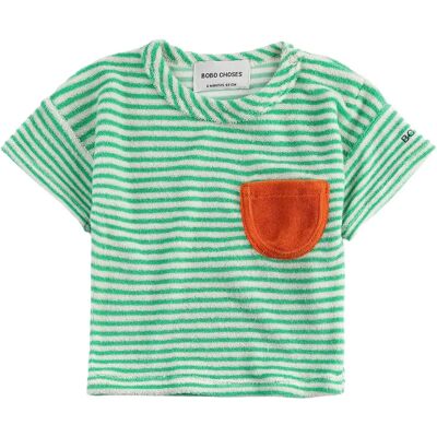 Bobo Choses T-shirt Rayé Eponge Coton Bio Vert 12 mois - Publicité Bobo Choses T-shirt Rayé Eponge Coton Bio Vert 12 mois - Publicité