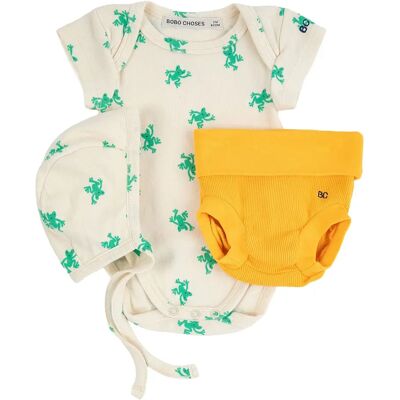 Bobo Choses Ensemble Body Béguin et Short Grenouilles Coton Bio Ecru 3 mois - Publicité Bobo Choses Ensemble Body Béguin et Short Grenouilles Coton Bio Ecru 3 mois - Publicité
