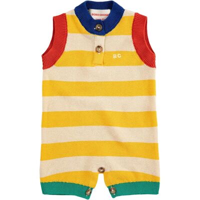 Bobo Choses Combishort Rayée Maille Coton Bio Jaune 6 mois - Publicité Bobo Choses Combishort Rayée Maille Coton Bio Jaune 6 mois - Publicité