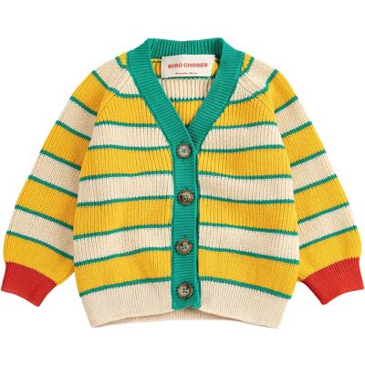 Bobo Choses Cardigan Rayé Coton Bio Bébé Jaune 18 mois - Publicité Bobo Choses Cardigan Rayé Coton Bio Bébé Jaune 18 mois - Publicité