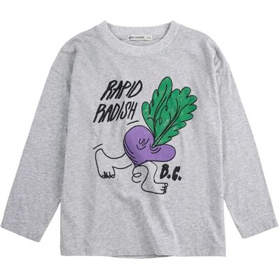 Bobo Choses T-shirt Rapid Radish Coton Bio Gris chiné 2/3 ans - Publicité Bobo Choses T-shirt Rapid Radish Coton Bio Gris chiné 2/3 ans - Publicité