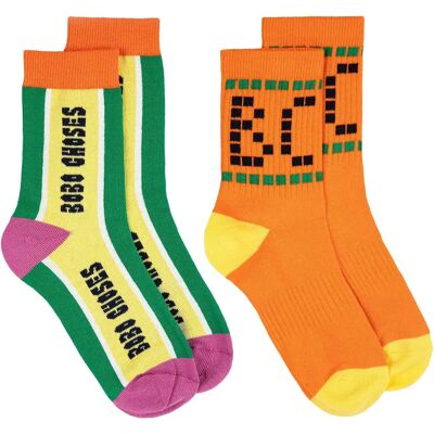 Bobo Choses Lot de 2 Paires de Chaussettes Bobo Choses Coton Bio Orange 26/28 - Publicité Bobo Choses Lot de 2 Paires de Chaussettes Bobo Choses Coton Bio Orange 26/28 - Publicité