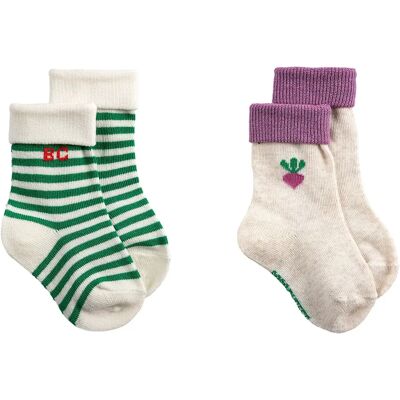 Bobo Choses Lot de 2 Paires de Chaussettes Radis Coton Bio Violet 17/19 - Publicité Bobo Choses Lot de 2 Paires de Chaussettes Radis Coton Bio Violet 17/19 - Publicité