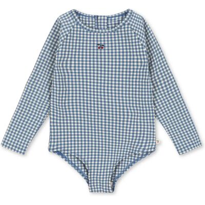 Konges Sløjd Maillot de Bain Manches Longues Fresia Carreaux Fibres Recyclées Bleu 12 mois - Publicité Konges Sløjd Maillot de Bain Manches Longues Fresia Carreaux Fibres Recyclées Bleu 12 mois - Publicité