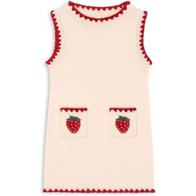Konges Sløjd Robe Collette Fraises Laine Crème 4 ans - Publicité Konges Sløjd Robe Collette Fraises Laine Crème 4 ans - Publicité
