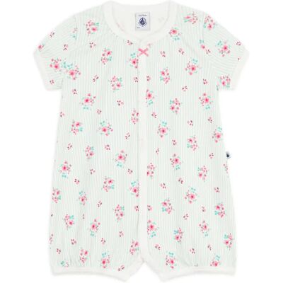 Petit Bateau Pyjama Combishort Fleuri Coton Bio Blanc 3 mois - Publicité Petit Bateau Pyjama Combishort Fleuri Coton Bio Blanc 3 mois - Publicité