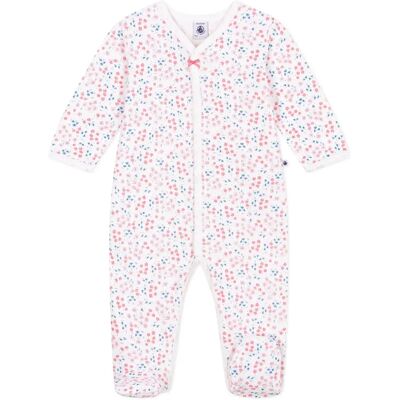 Petit Bateau Pyjama Dors Bien Fleuri Velours Blanc 1 mois - Publicité Petit Bateau Pyjama Dors Bien Fleuri Velours Blanc 1 mois - Publicité