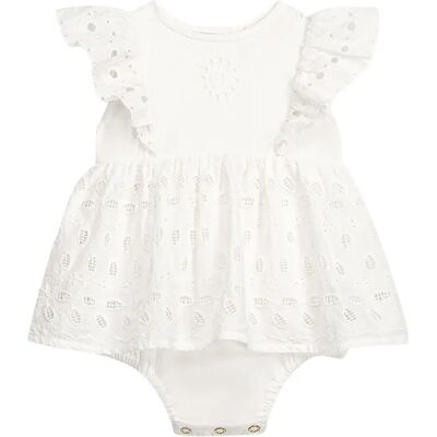 Louise Misha Robe Barboteuse Brodée Lenali Coton Bio Blanc 3 mois - Publicité Louise Misha Robe Barboteuse Brodée Lenali Coton Bio Blanc 3 mois - Publicité