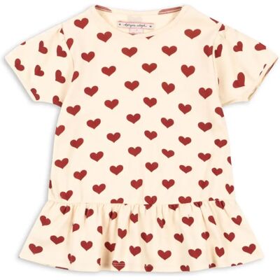 Konges Sløjd T-shirt Volants Basic Cœurs Coton Bio Beige 3 ans - Publicité Konges Sløjd T-shirt Volants Basic Cœurs Coton Bio Beige 3 ans - Publicité