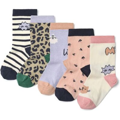 Liewood Lot de 5 Paires de Chaussettes Silas Léopard Rose 19/21 - Publicité Liewood Lot de 5 Paires de Chaussettes Silas Léopard Rose 19/21 - Publicité