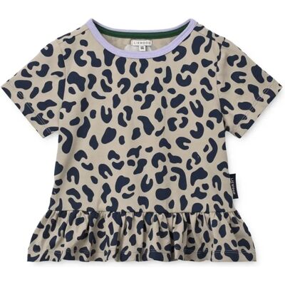 Liewood T-shirt Volants Kya Léopard Coton Bio Beige 3/4 ans - Publicité Liewood T-shirt Volants Kya Léopard Coton Bio Beige 3/4 ans - Publicité