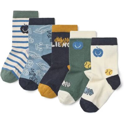 Liewood Lot de 5 Paires de Chaussettes Silas Voitures Bleu 17/18 - Publicité Liewood Lot de 5 Paires de Chaussettes Silas Voitures Bleu 17/18 - Publicité