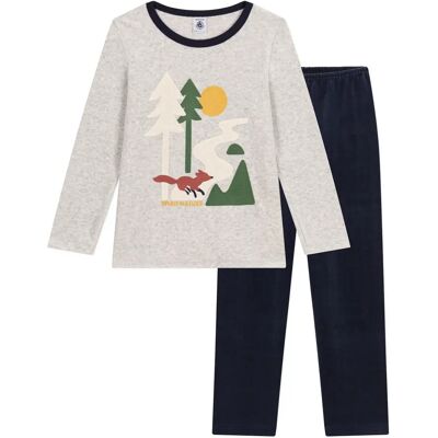 Petit Bateau Ensemble Pyjama Velours Renard Gris chiné 2 ans - Publicité Petit Bateau Ensemble Pyjama Velours Renard Gris chiné 2 ans - Publicité