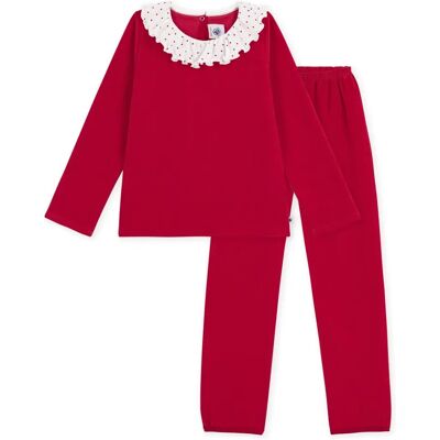 Petit Bateau Pyjama Côtelé Collerette Coton Bio Rouge 3 ans - Publicité Petit Bateau Pyjama Côtelé Collerette Coton Bio Rouge 3 ans - Publicité