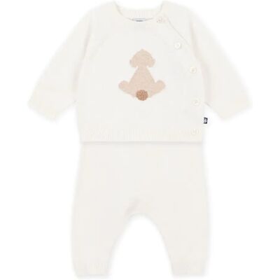 Petit Bateau Ensemble Pull et Pantalon Maille Coton Bio Ecru 1 mois - Publicité Petit Bateau Ensemble Pull et Pantalon Maille Coton Bio Ecru 1 mois - Publicité