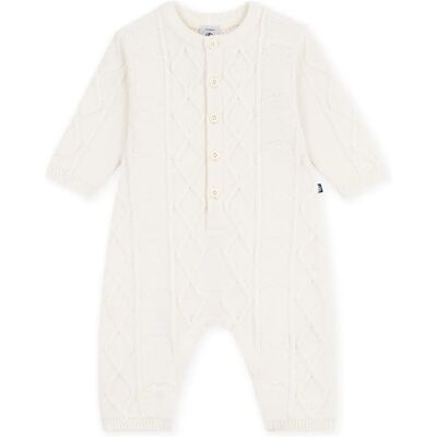 Petit Bateau Combinaison Maille Torsadée Laine Blanc 1 mois - Publicité Petit Bateau Combinaison Maille Torsadée Laine Blanc 1 mois - Publicité