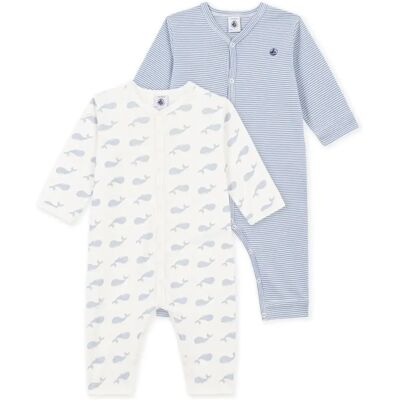 Petit Bateau Lot de 2 Pyjamas Dors Bien Baleines Coton Bio Bleu 12 mois - Publicité Petit Bateau Lot de 2 Pyjamas Dors Bien Baleines Coton Bio Bleu 12 mois - Publicité
