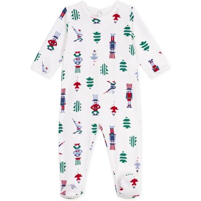 Petit Bateau Pyjama Noël Molleton Coton Bio Blanc 6 mois - Publicité Petit Bateau Pyjama Noël Molleton Coton Bio Blanc 6 mois - Publicité