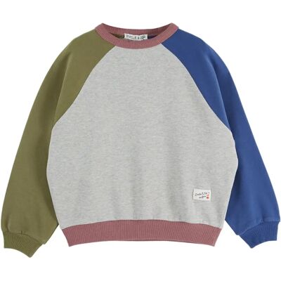 Emile et Ida Sweat Colorblock Coton Bio Gris chiné 3 ans - Publicité Emile et Ida Sweat Colorblock Coton Bio Gris chiné 3 ans - Publicité