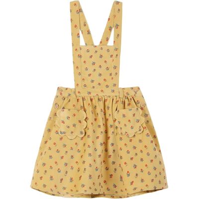Emile et Ida Robe Tablier Velours Côtelé Fleuri Jaune 2 ans - Publicité Emile et Ida Robe Tablier Velours Côtelé Fleuri Jaune 2 ans - Publicité