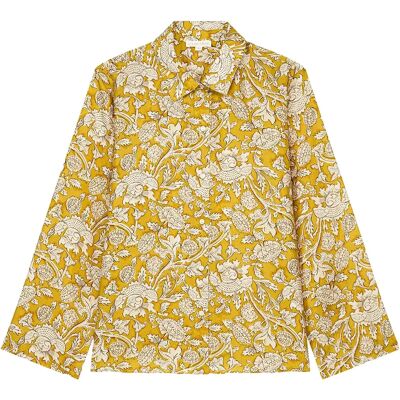 Louise Misha Haut de Pyjama Loulna Mountain Avens Soie Habutai - Collection Femme Jaune S / FR 36 - Publicité Louise Misha Haut de Pyjama Loulna Mountain Avens Soie Habutai - Collection Femme Jaune S / FR 36 - Publicité