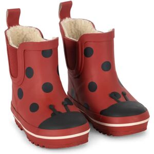 Konges Sløjd Bottes de Pluie Fourrées Cinelle Rouge 26 - Publicité Konges Sløjd Bottes de Pluie Fourrées Cinelle Rouge 26 - Publicité