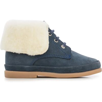 Pom d'Api Boots Fourrées Nubuck Bleu marine 19 - Publicité Pom d'Api Boots Fourrées Nubuck Bleu marine 19 - Publicité