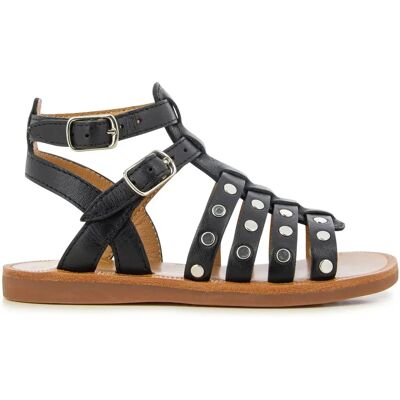 Pom d'Api Sandales Plagette Stud Noir 31 - Publicité Pom d'Api Sandales Plagette Stud Noir 31 - Publicité