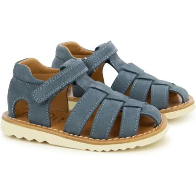 Pom d'Api Sandales Waff Papy Bleu gris 21 - Publicité Pom d'Api Sandales Waff Papy Bleu gris 21 - Publicité