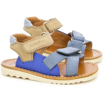 Pom d'Api Sandales Waff Jimy Bleu gris 21 - Publicité Pom d'Api Sandales Waff Jimy Bleu gris 21 - Publicité