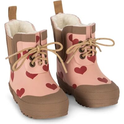 Konges Sløjd Bottes de Pluie Thermo Cœurs Rose 22 - Publicité Konges Sløjd Bottes de Pluie Thermo Cœurs Rose 22 - Publicité