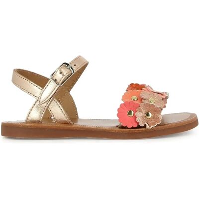 Pom d'Api Sandales Plagette Multi Flo Cuivre 24 - Publicité Pom d'Api Sandales Plagette Multi Flo Cuivre 24 - Publicité